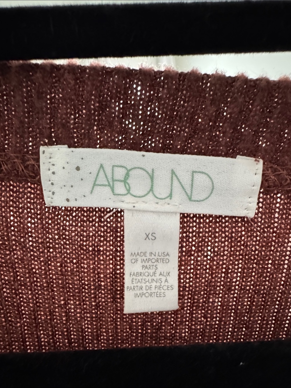 ABOUND Rust Cropped Snap-Front Ribbed Pullover - Picture 3 of 3
